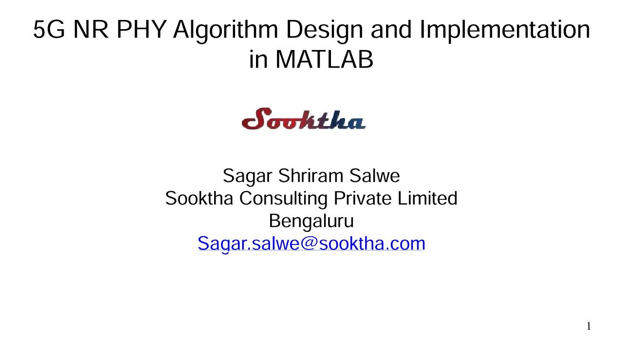 5G NR PHY Algorithm Design and Implementation in MATLAB